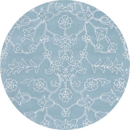 Safavieh 7 x 7 ft. Fifth Avenue Hand Tufted Round Rug; Blue & Ivory FTV135M-7R